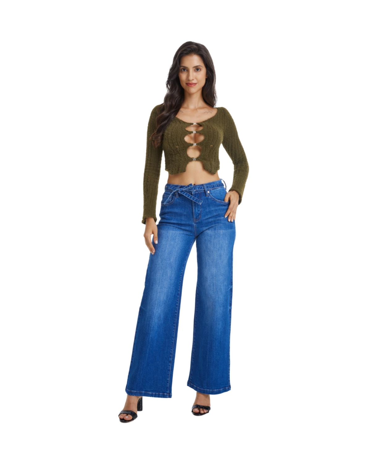 Bayeas Women's Cloe High Rise Wide Leg Jeans