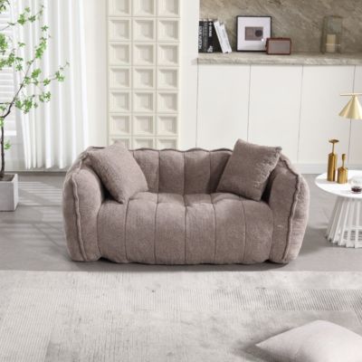 Two-Person Beanbag Chair with Foam Core, Comfortable Recliner Sofa for Gaming and TV