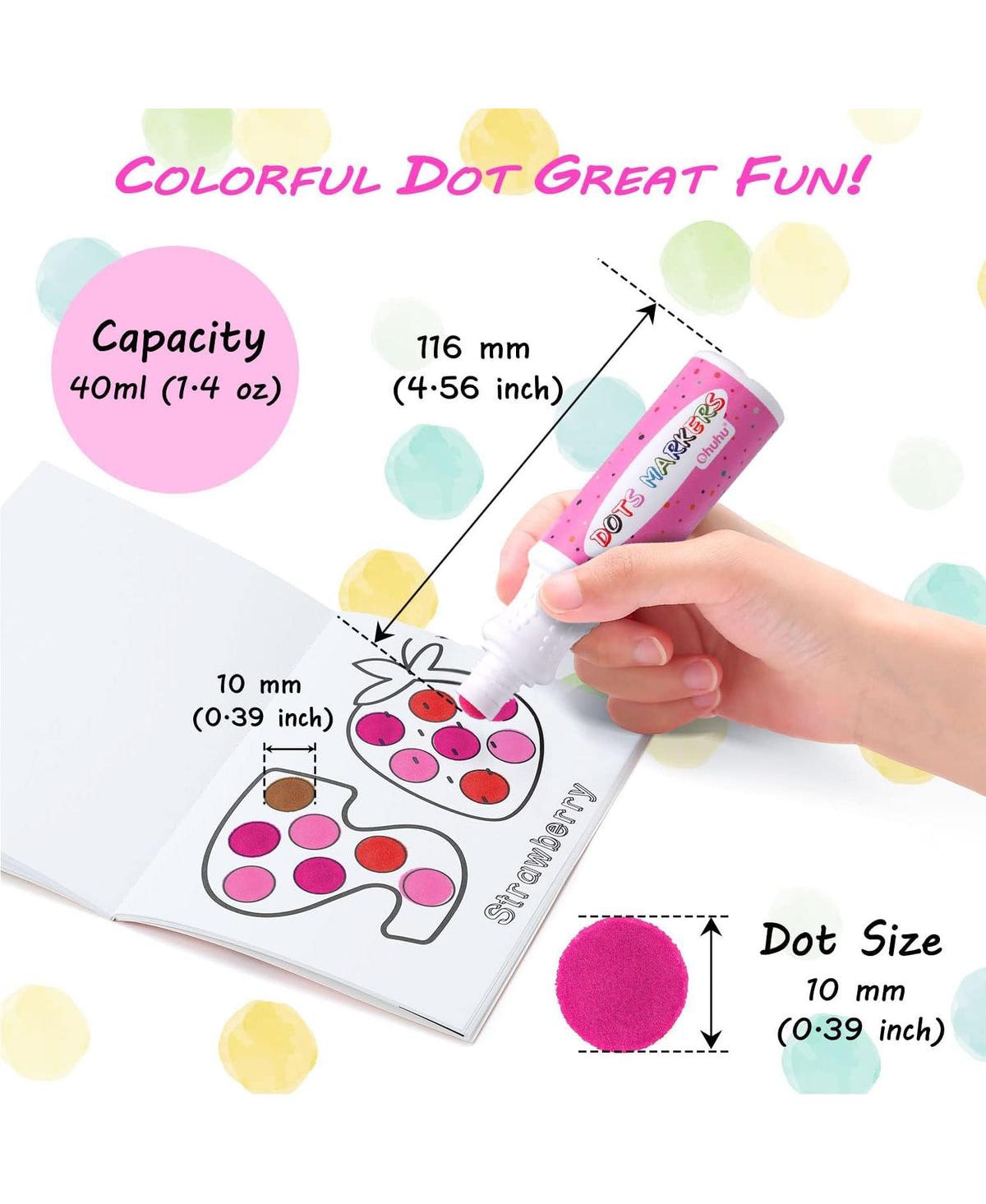 Ohuhu Washable Dot Markers Kit, 8 Colors Paint Marker Y30-80700-12 - Assorted Pre-Pack