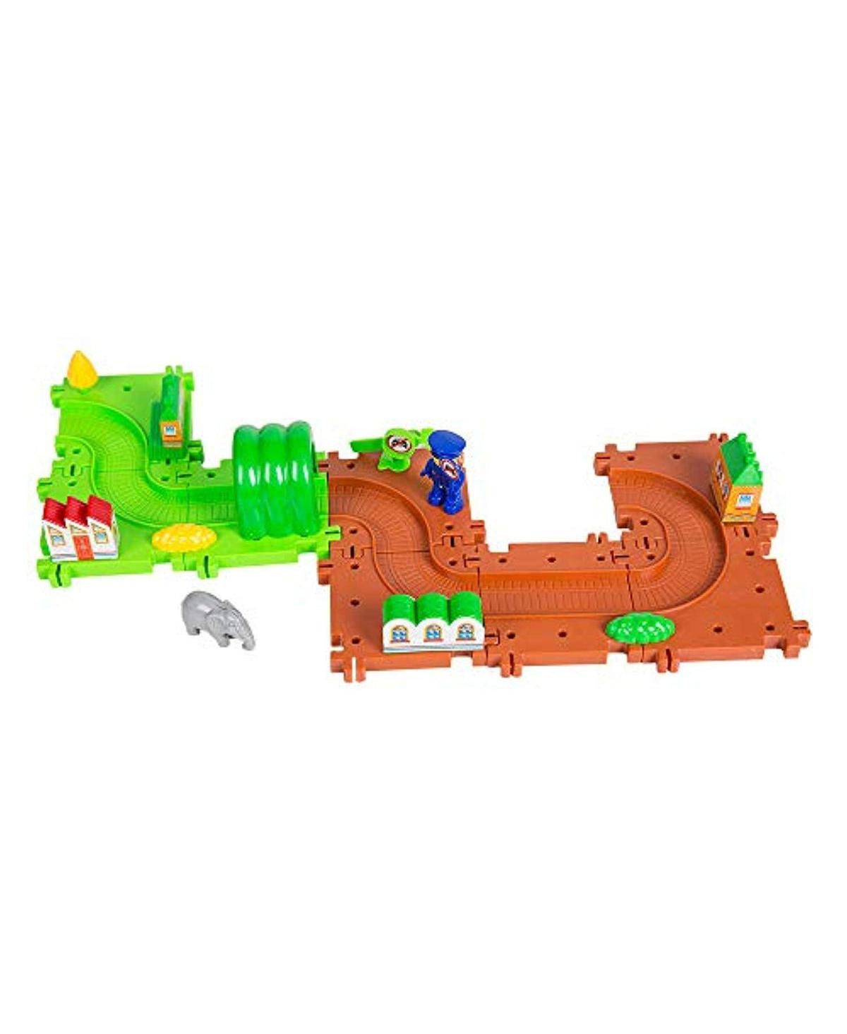 Slickblue Train Brick Set with Wheels  Plastic Building Blocks for Imaginative Railway Adventures
