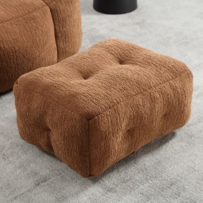 Fluffy Bean Bag Chair with Ottoman, Super Soft Lazy Sofa for Living Room-The Pop Home