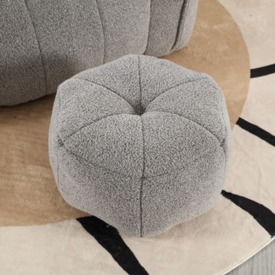 2 PC chenille fabric Soft Bean Bag Chair with Footstool