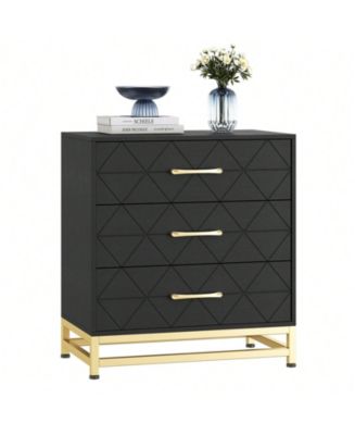 Gaomon 3-Drawer MDF, Metal Handles Gold Accents, Anti-Tip, Modern Design,  Floor Mount Dresser/Nightstand - Macy's