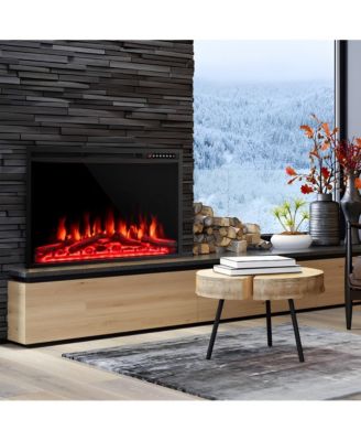 34 Inch Electric Fireplace Recessed with Adjustable Flames