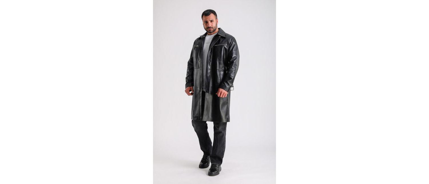 Men's Camden Leather Trench Coat