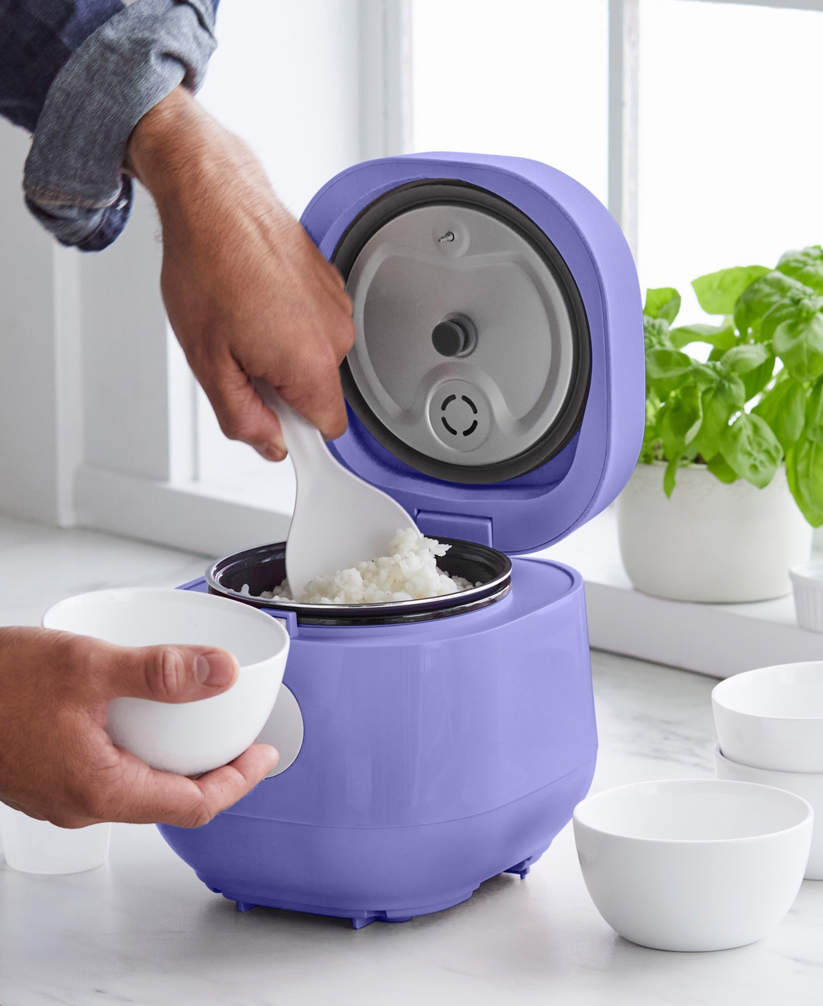 Greenlife Ceramic Nonstick Healthy Go Grains Rice Cooker In Periwinkle