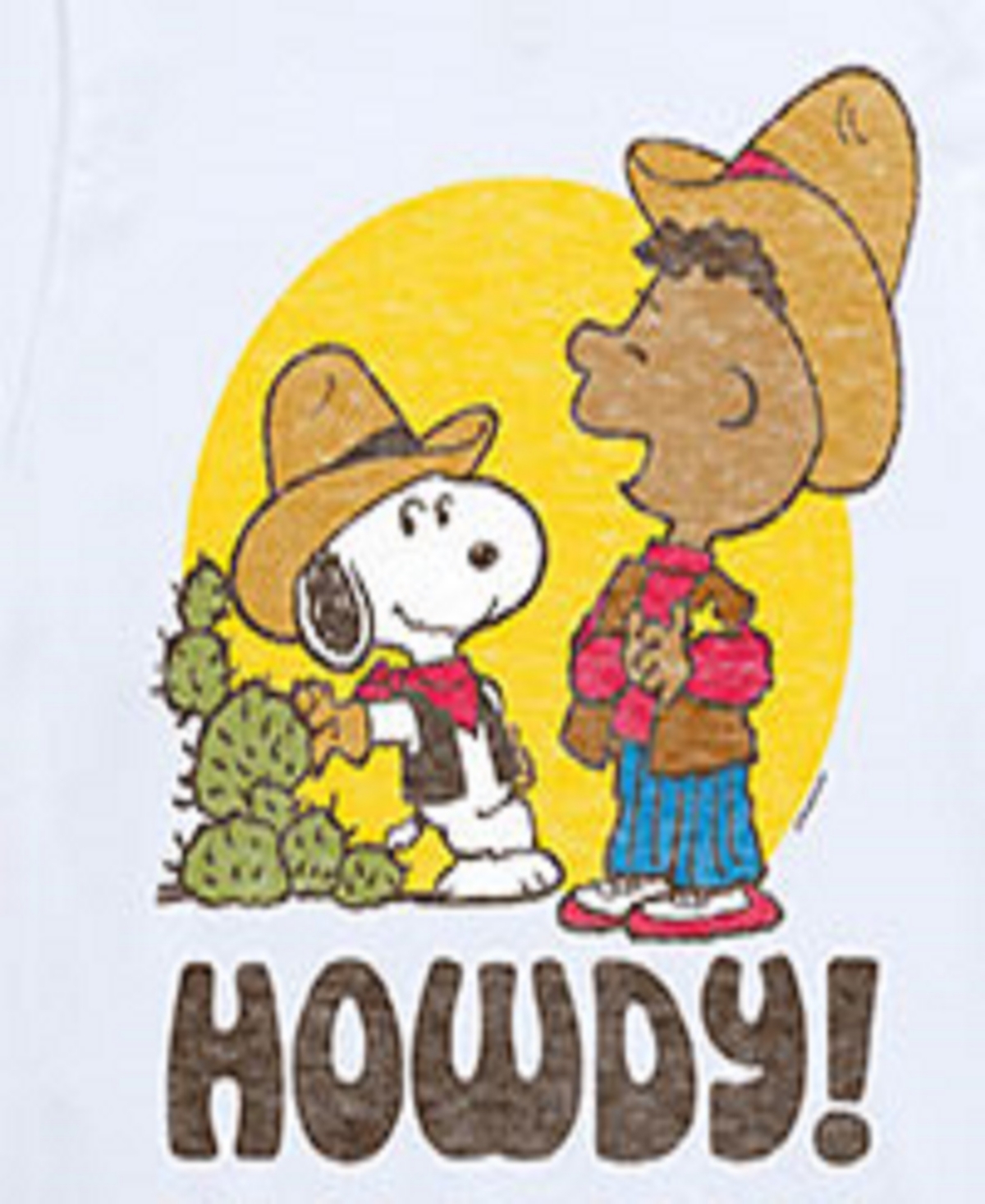 Hybrid Big Boys Peanuts Howdy Graphic Tee In White