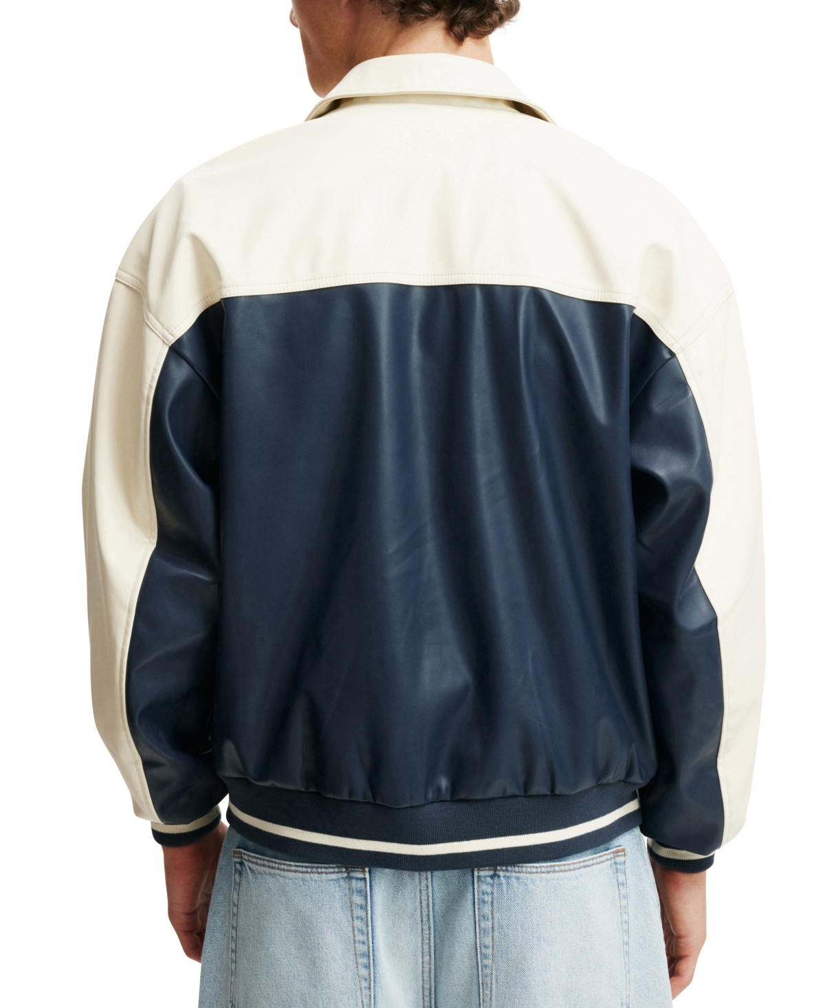 COTTON ON MEN'S ARTIFICIAL LEATHER WESTERN JACKET 