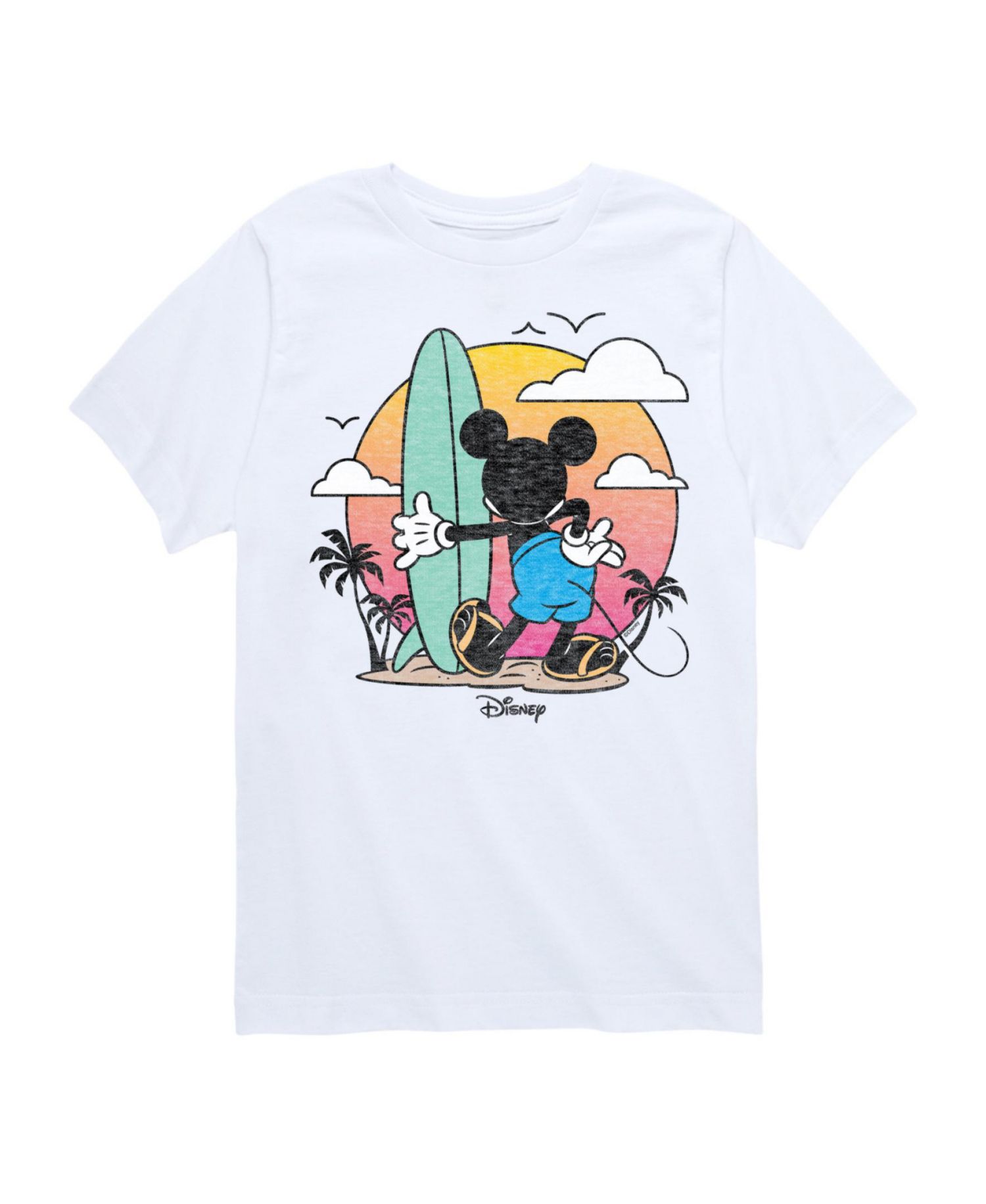 Big Boys Mickey Mouse Surfboard Graphic Tee