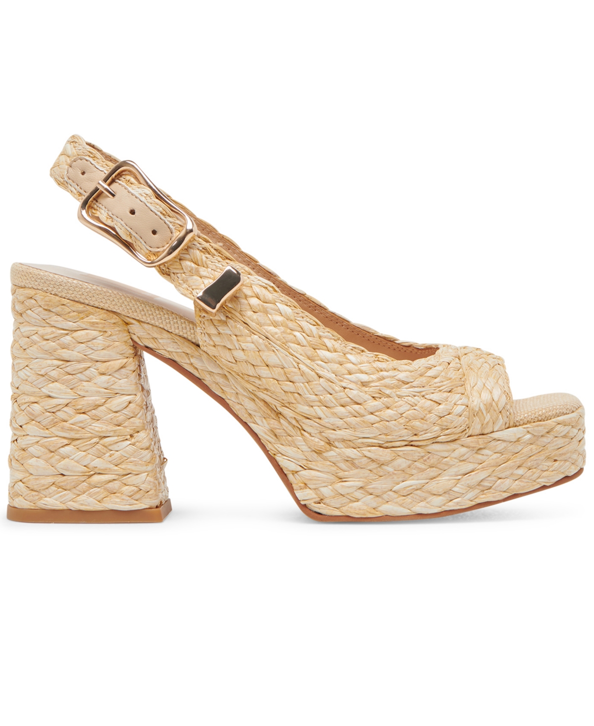 Dolce Vita Flores Slingback Platform Sandal In Natural Raffia