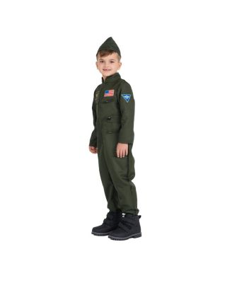 Toddler Fighter Pilot Jumpsuit & Hat Costume Set