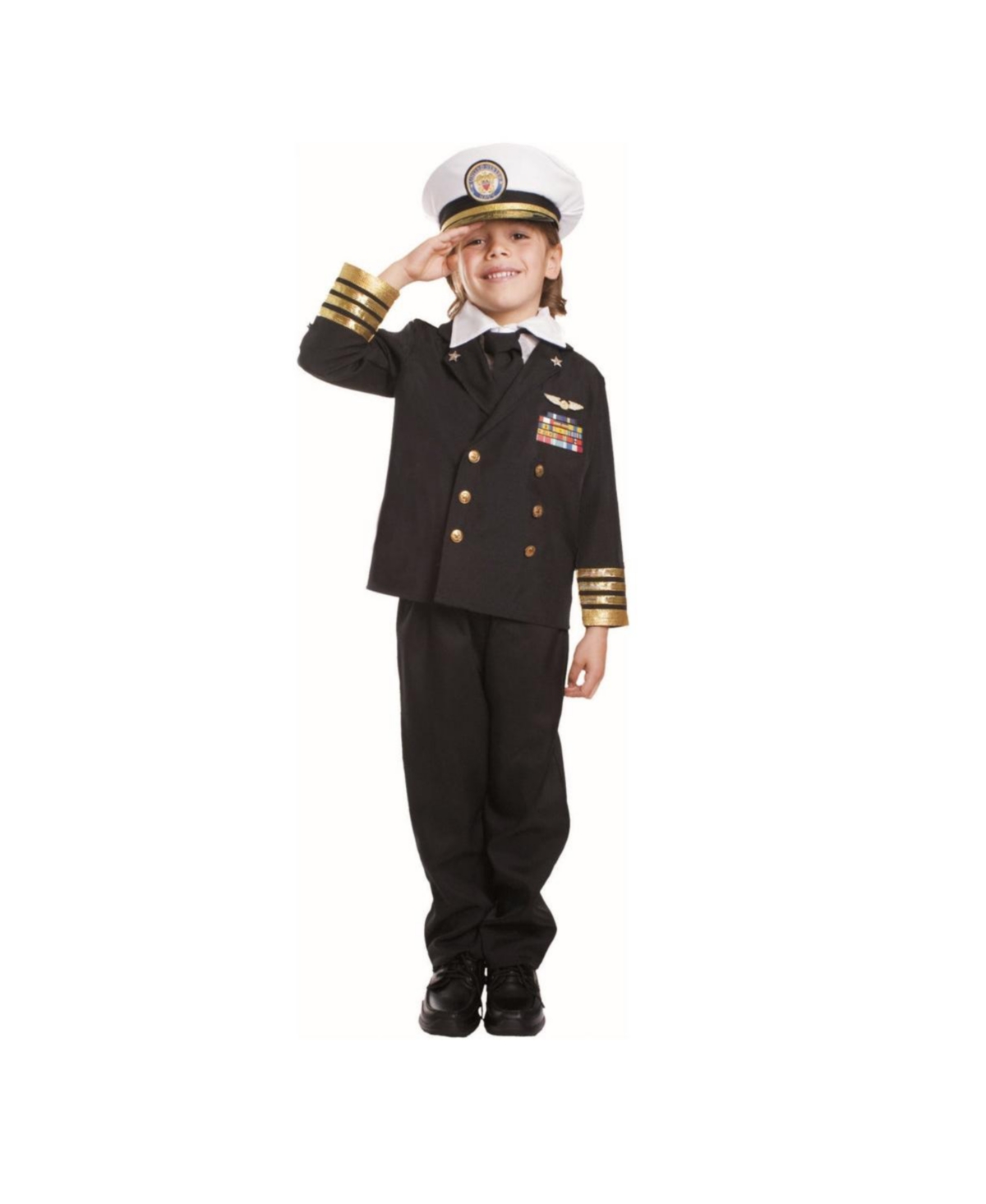 Dress Up America Navy Admiral Costume Set - Kids Boys & Girls - Black