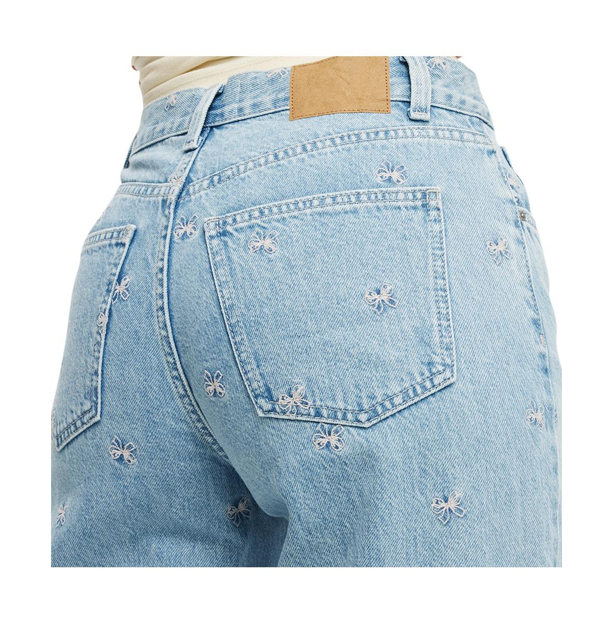 Cotton On Women's Loose Straight Jean -bow embroidery