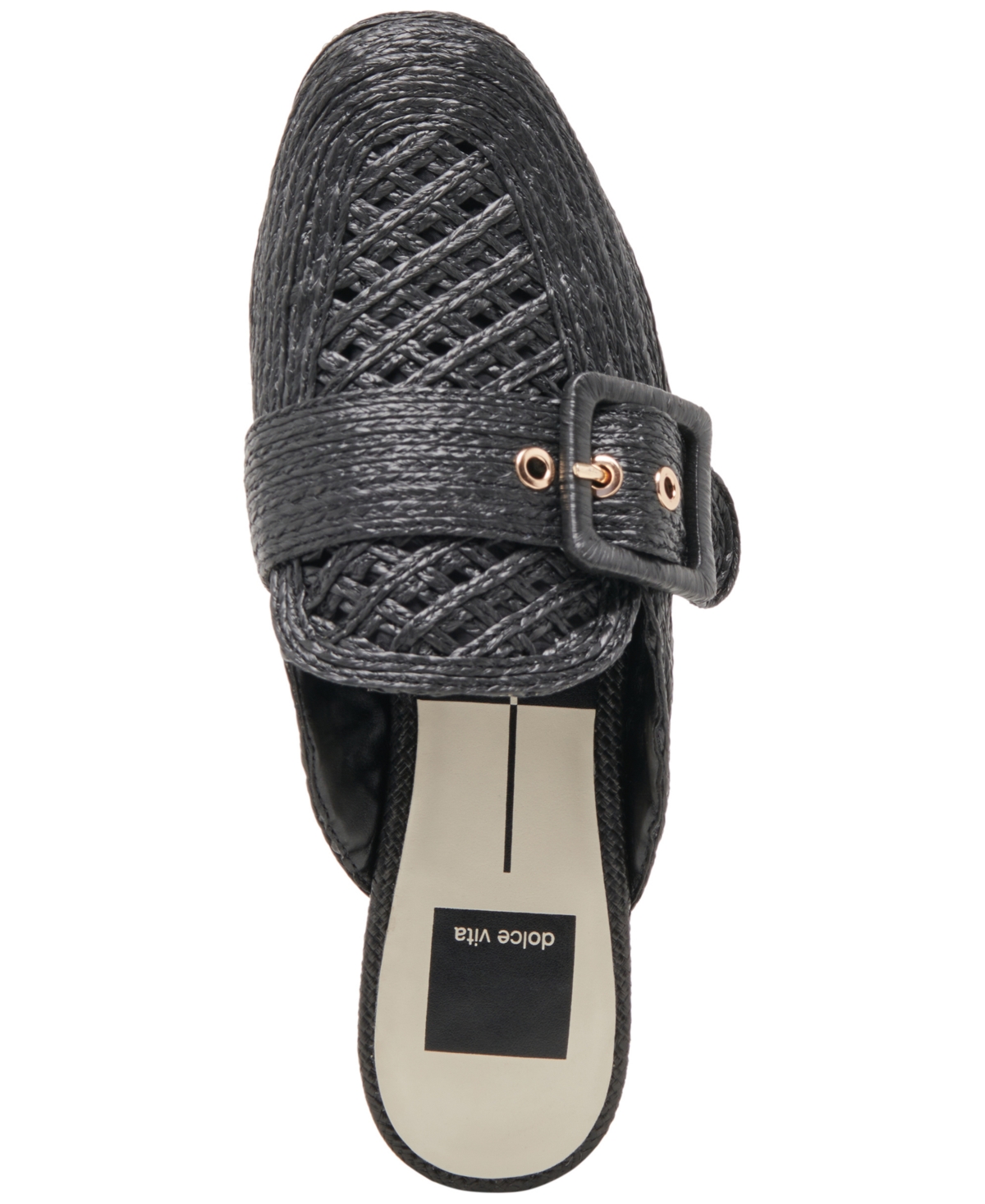 Dolce Vita Women's Sianna Woven Raffia Slip-On Mule Flats