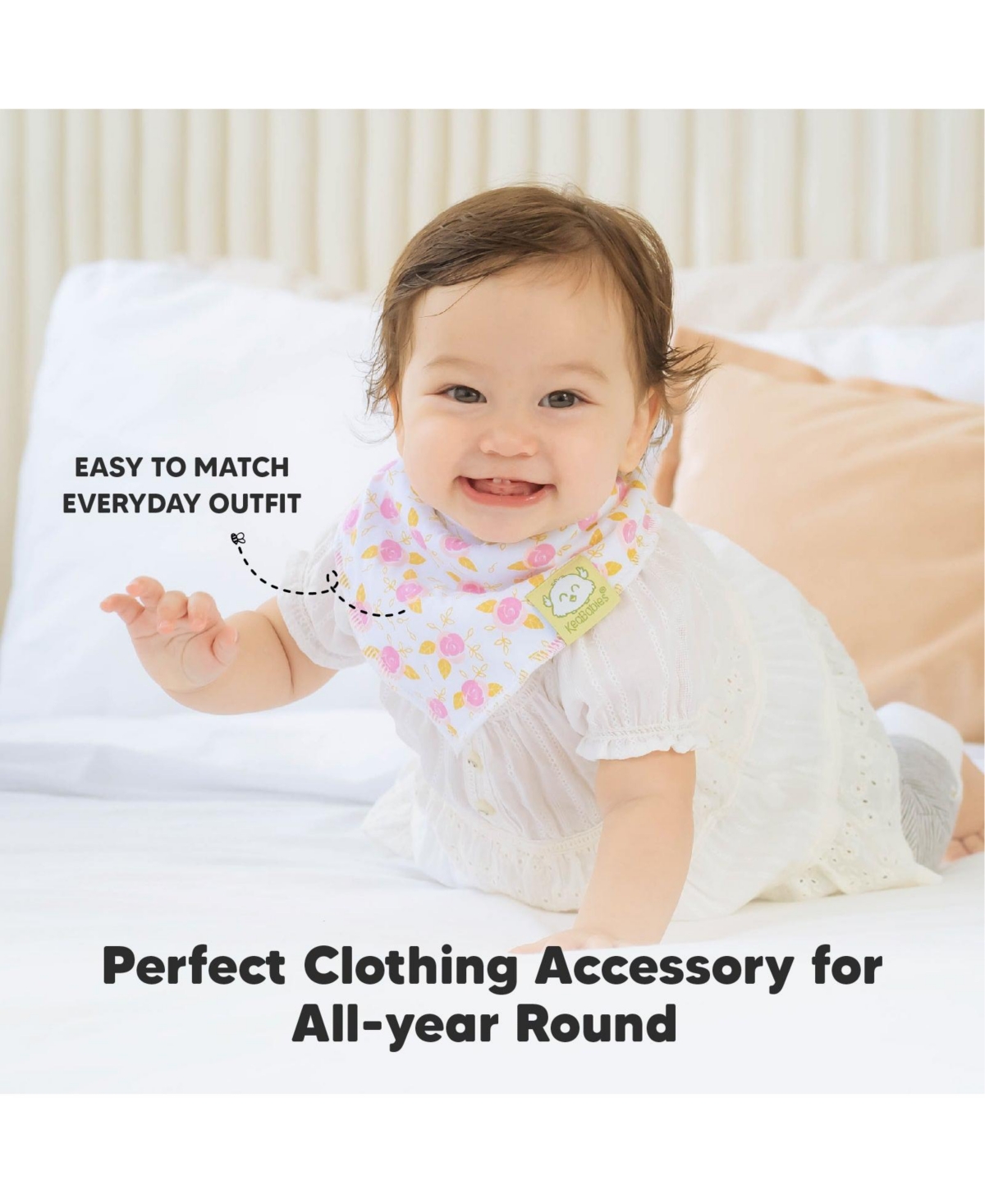 KeaBabies 8pk Organic Baby Bandana Bibs, Baby Drool Bibs for Baby Girl, Boy, Baby Bibs for Infant, Newborn