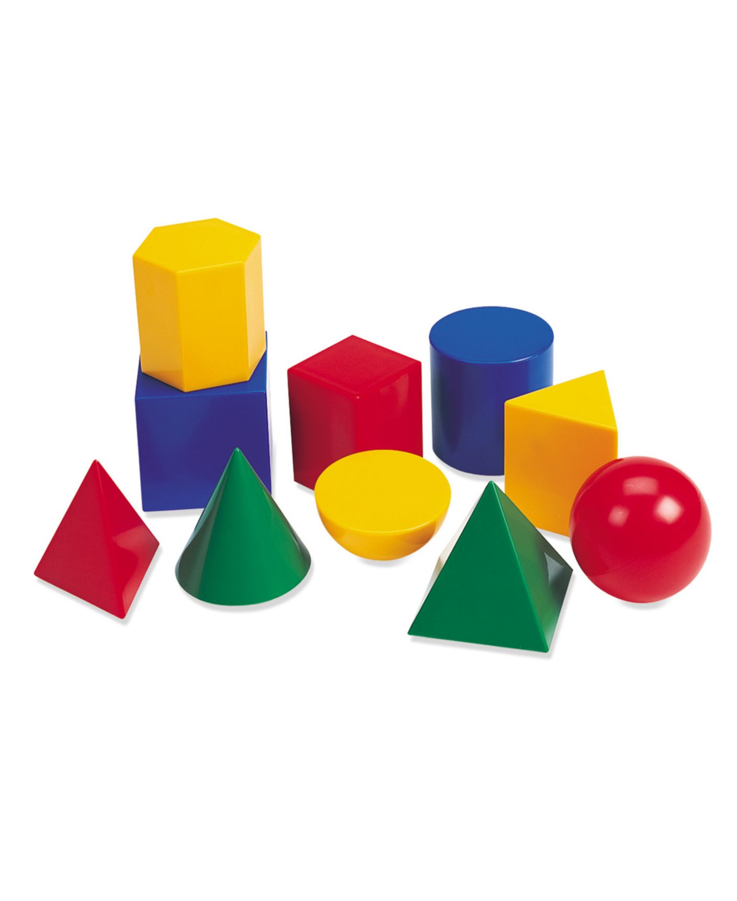 Детские игрушки Learning Resources Large Geo-Solids 10-Piece Geometry Learning Kit, Ages 5+ — фото 1