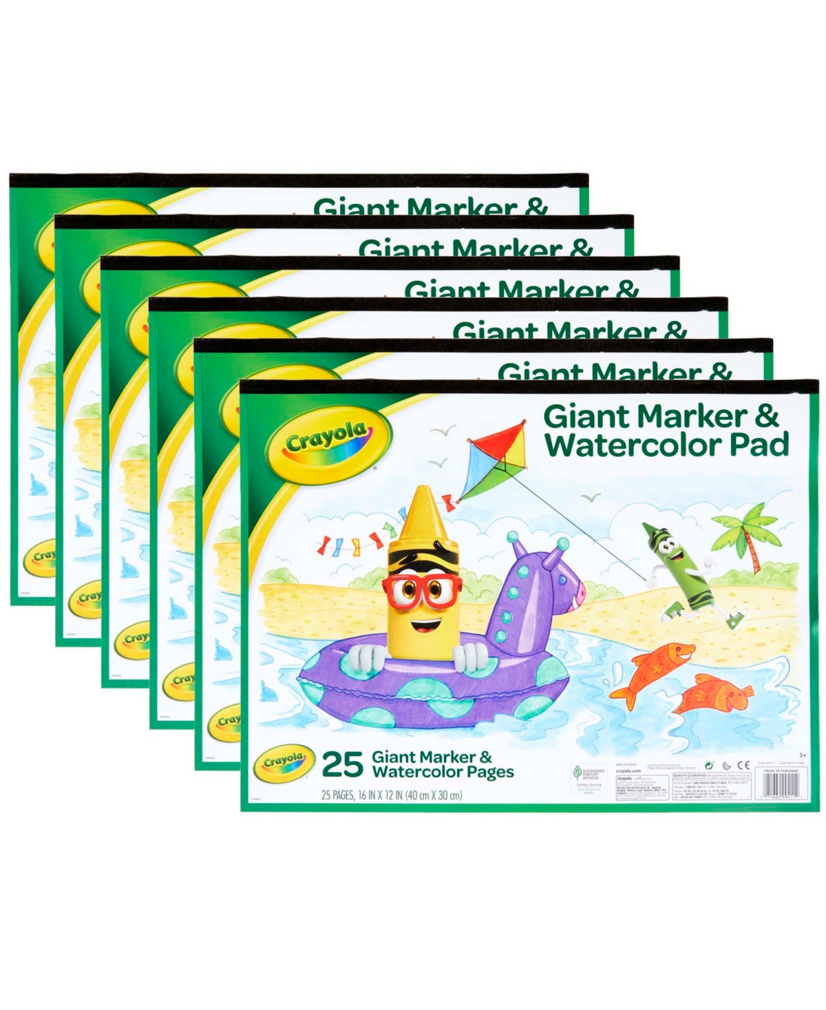 Giant Marker Watercolor Pad, Pack of 6 - White
