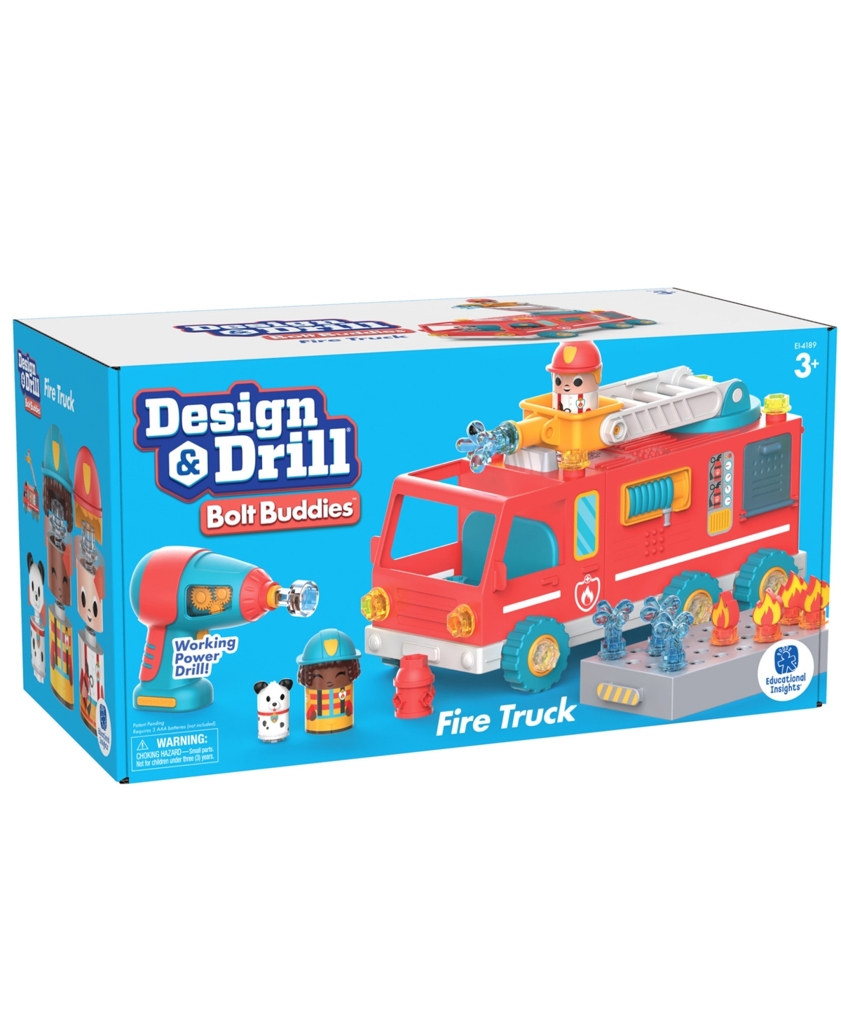 Educational Insights Design Drill Bolt Buddies Fire Truck In Assorted