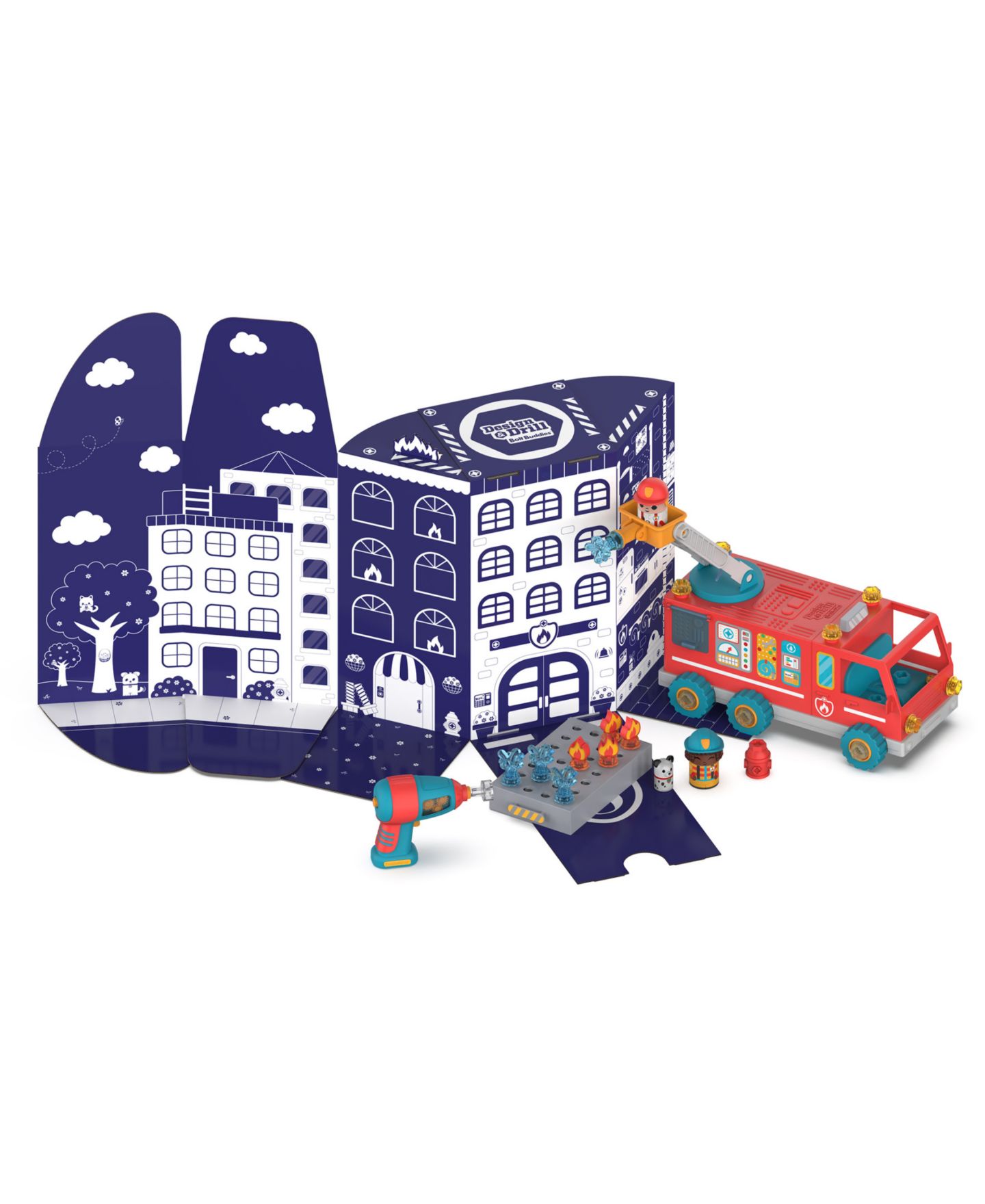 Детский конструктор Educational Insights Fire Truck Bolt Buddies 24-Piece Building Set, Ages 3+ — фото 3