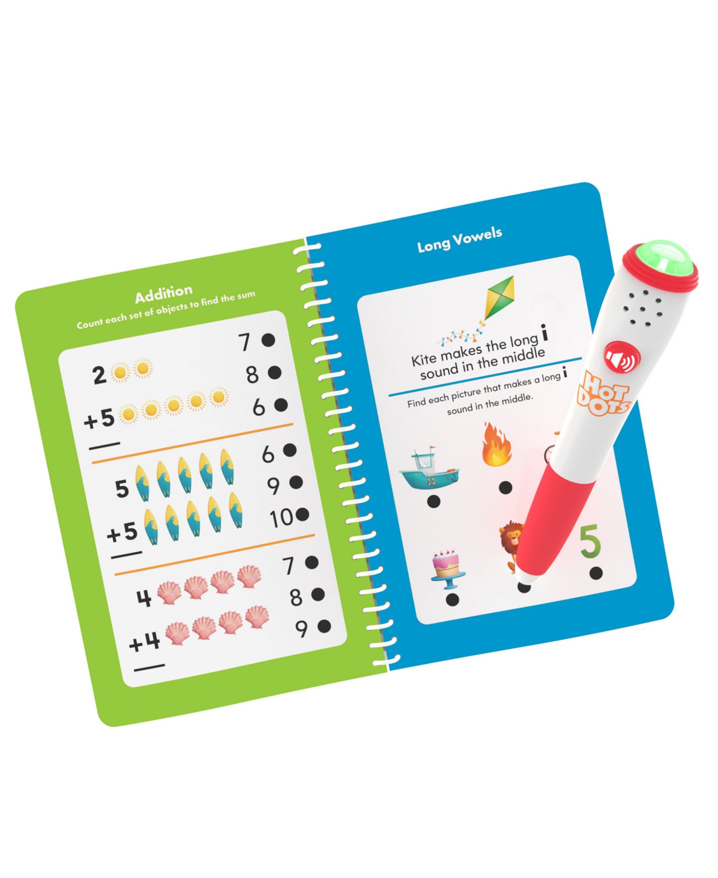 Детские игрушки Educational Insights Hot Dots Kindergarten Essentials Reading and Math 2-Piece Interactive Book, Ages 5+ — фото 3
