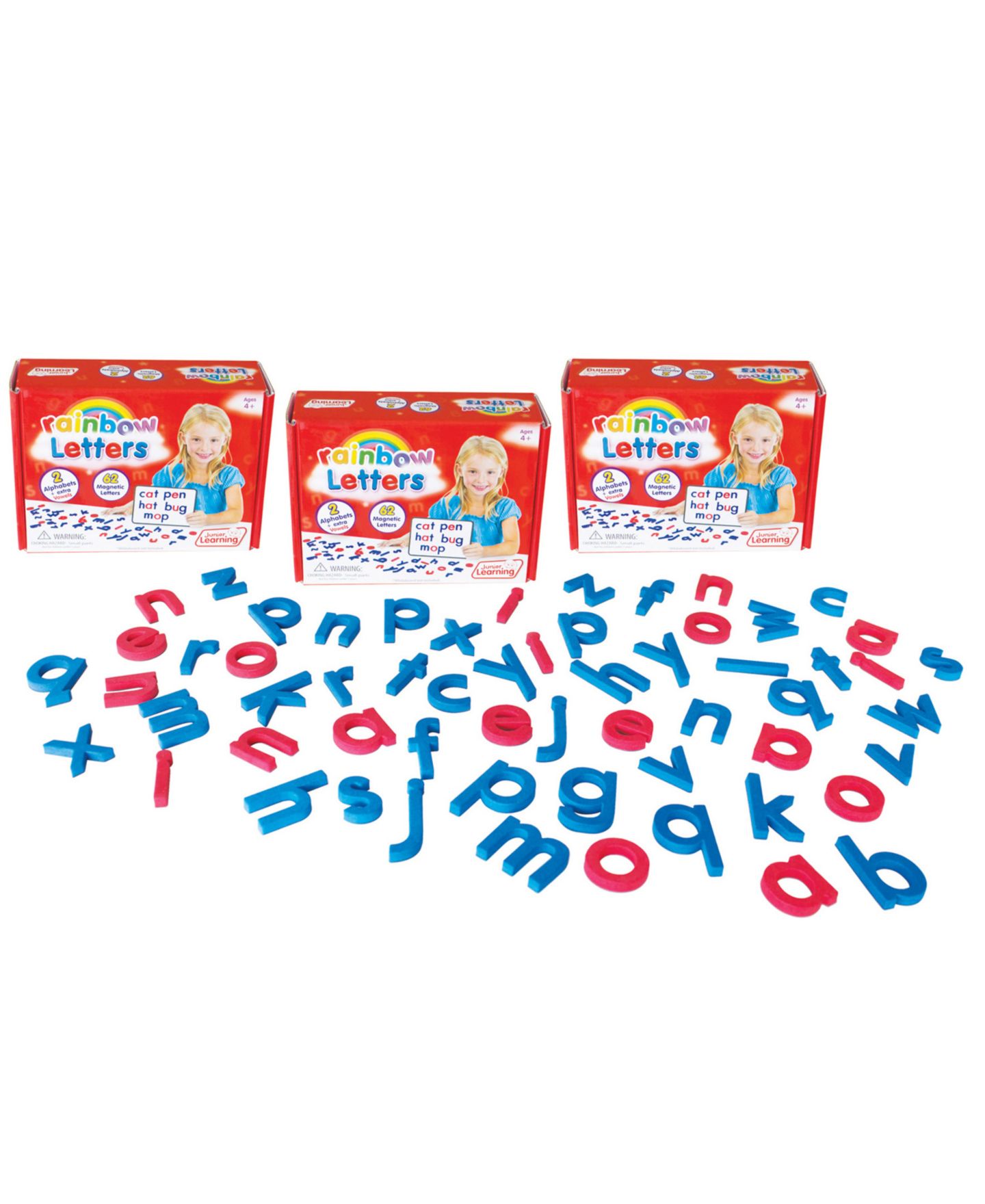 Детские игрушки Junior Learning Magnetic Rainbow Letters 3-Pack Letter Blocks, Ages 4+ — фото 1