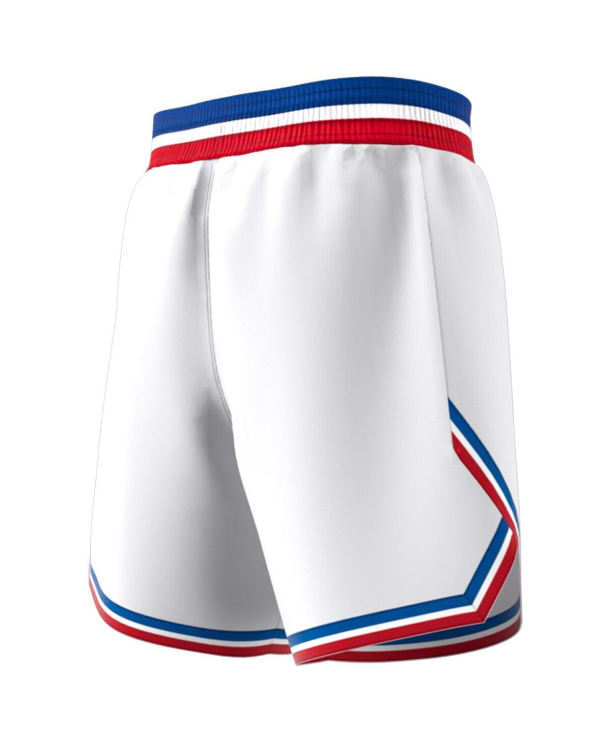 ADIDAS ORIGINALS MEN'S WHITE KANSAS JAYHAWKS SWINGMAN REPLICA BASKETBALL SHORTS