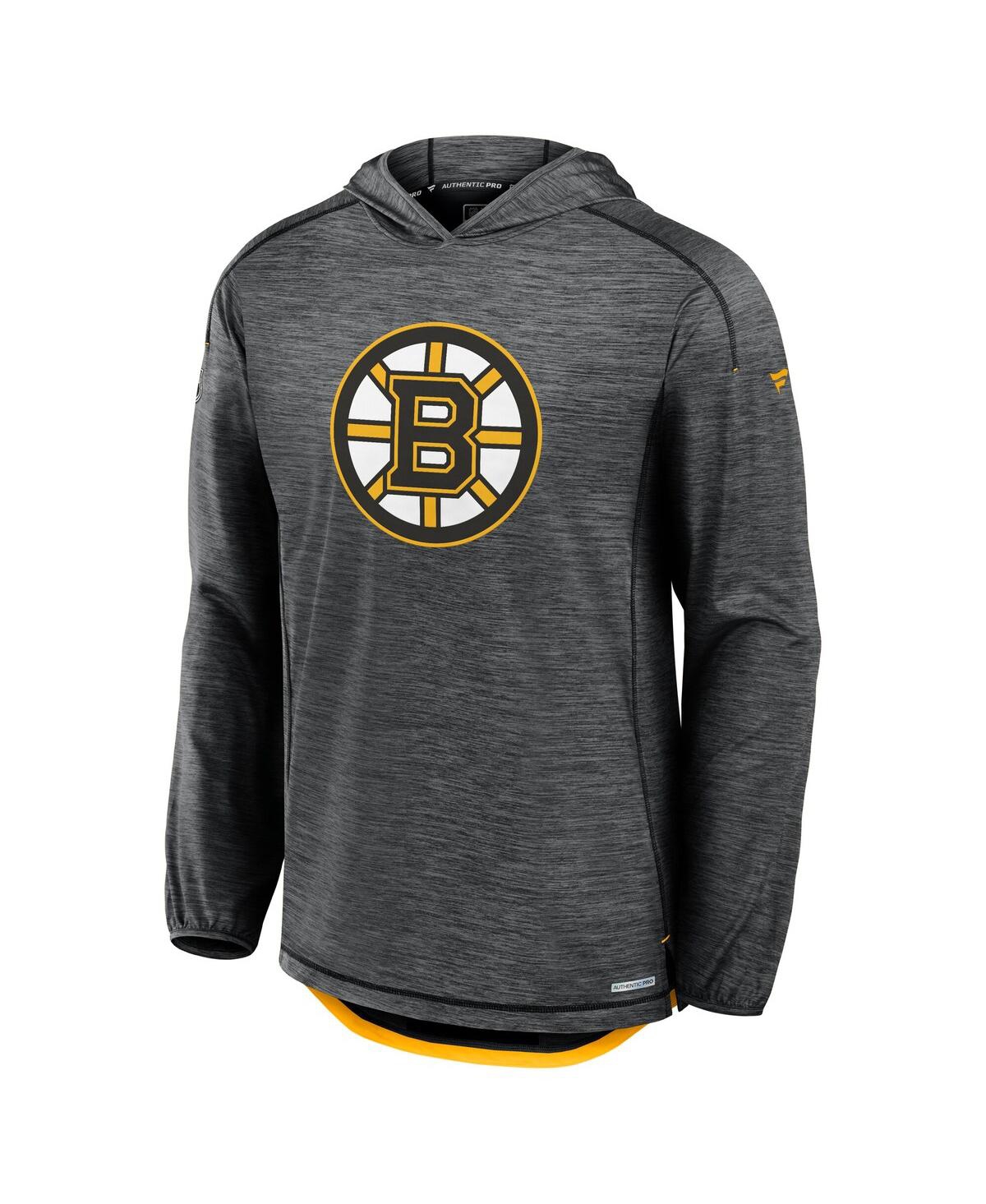 Fanatics Men's Black Boston Bruins Authentic Pro Rink Lightweight Pullover Hoodie In Black