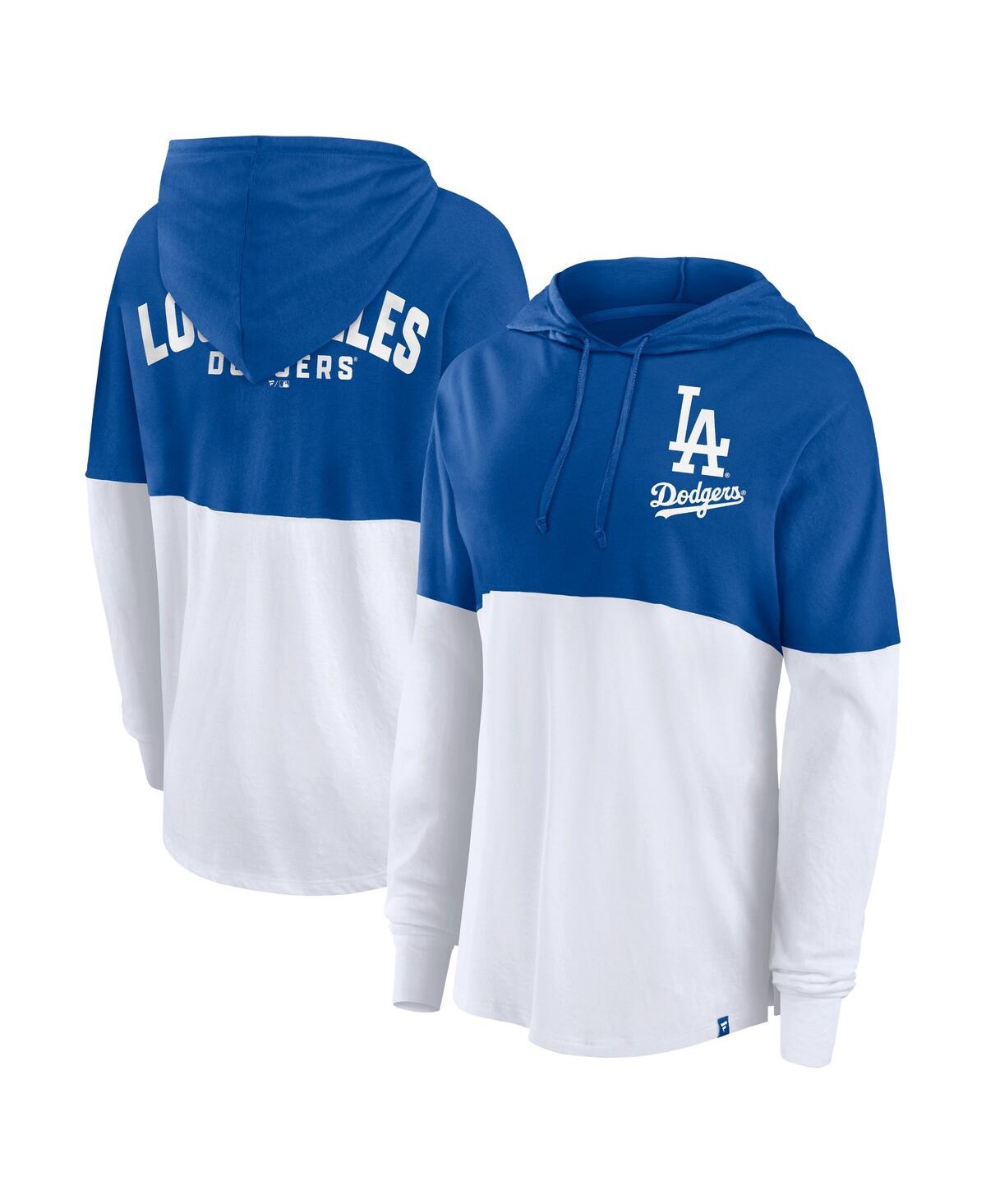 Fanatics Women's Royal/white Los Angeles Dodgers Backup Option Pullover Hoodie In Royal,white
