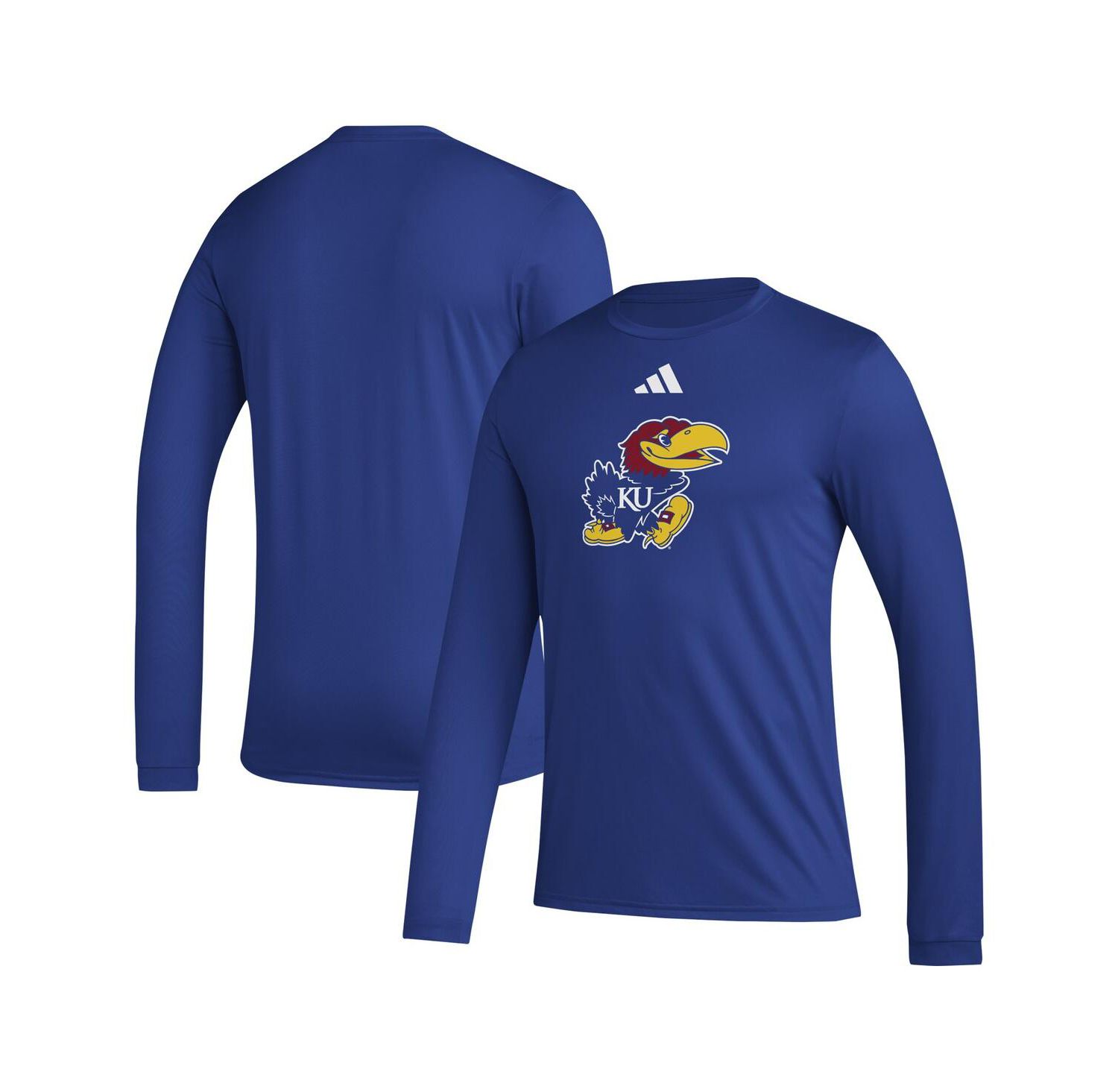 Men's Royal Kansas Jayhawks Primary Locker Logo Pre-game Long Sleeve T-shirt