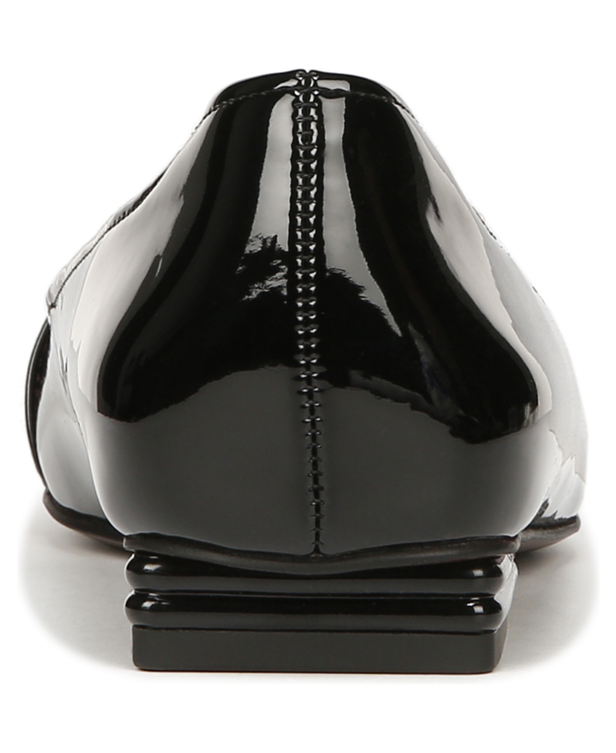 Franco Sarto Tahlia Buckle Square Toe Flat In Black Faux Patent