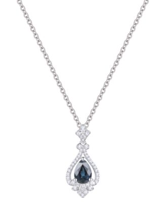 Emerald (5/8 ct. t.w.) & Diamond (1/5 ct. t.w.) Pear Halo 18" Pendant Necklace in 14k Gold (Also in Ruby & Sapphire)