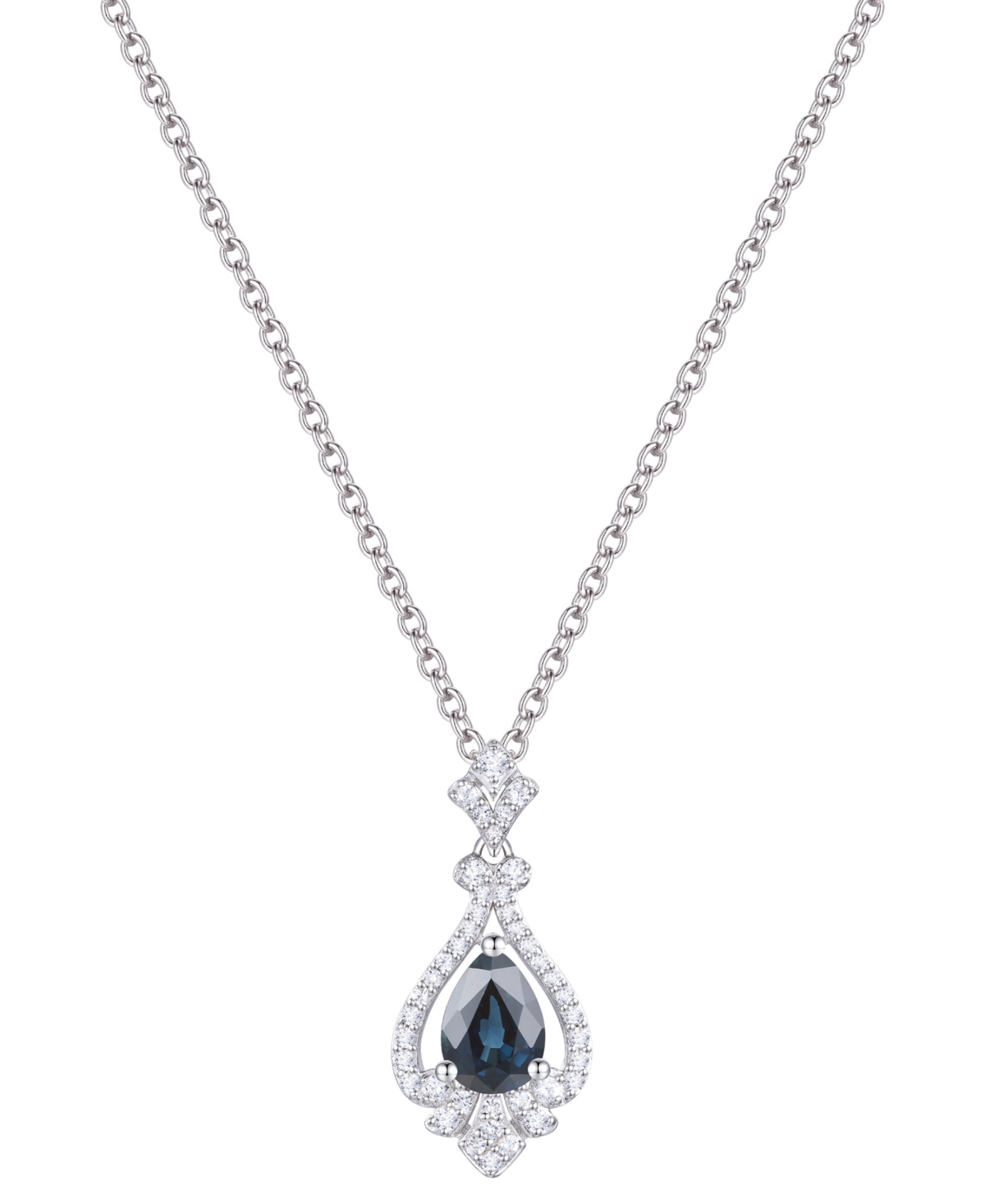 MACY'S EMERALD (5/8 CT. T.W.) & DIAMOND (1/5 CT. T.W.) PEAR HALO 18" PENDANT NECKLACE IN 14K GOLD (ALSO IN  