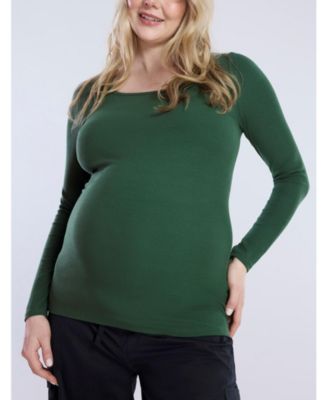 Maternity Square Neck Rib Knit Long Sleeve Tee - Motherhood