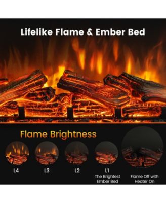 23-inch 3-Sided Electric Fireplace Insert with Remote Control