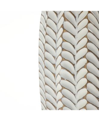 Modern Geometric Pattern Polyresin 13.5-Inch Tall Cylinder Vase