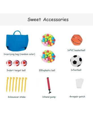 Inflatable Bounce House Kids Slide Jumping Castle with Ball Pit and Dart Board