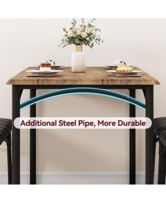 Dining Table Set for 4 – Rectangular Kitchen Table with 4 Upholstered Chairs for Small Spaces, Apartments, or Homes