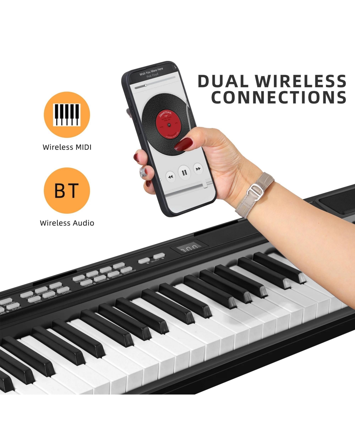 Skonyon 88 Key Electric Digital Piano Keyboard with Stand, Sustain Pedal & Music Rest
