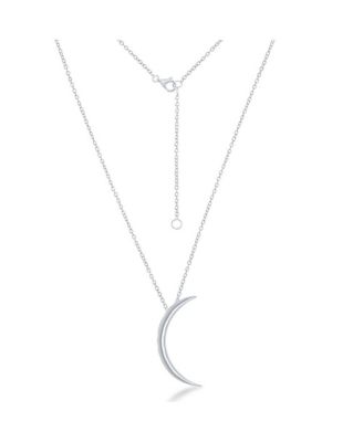 Sterling Silver, Thin Crescent Moon Necklace