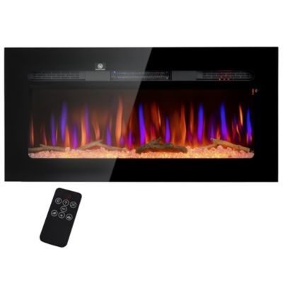 40" Recessed or Wall Mounted Electric Fireplace w/ Remote Control