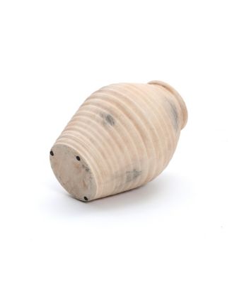 Rustic Terracotta Vase with Ribbed Texture, 15'' Tall Brown Accent for Shelves & Tabletops