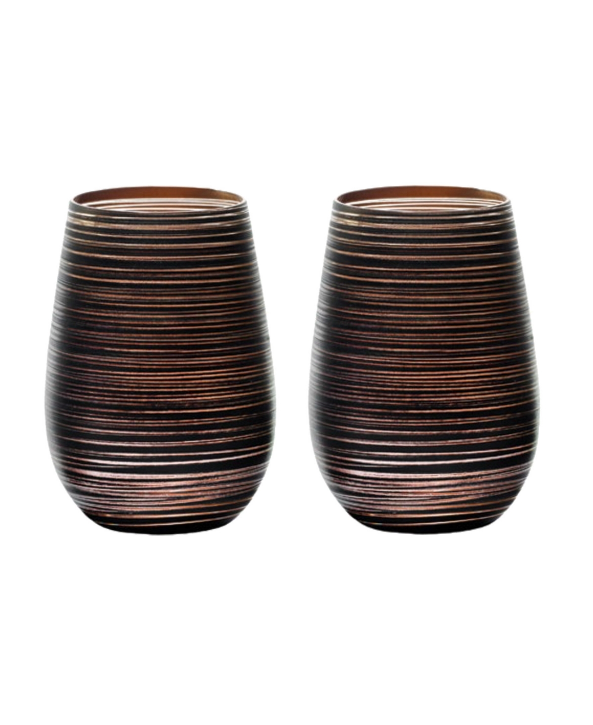 Stolzle Lausitz Olympia Twister Tumblers, Set Of 2 In Black With Bronze