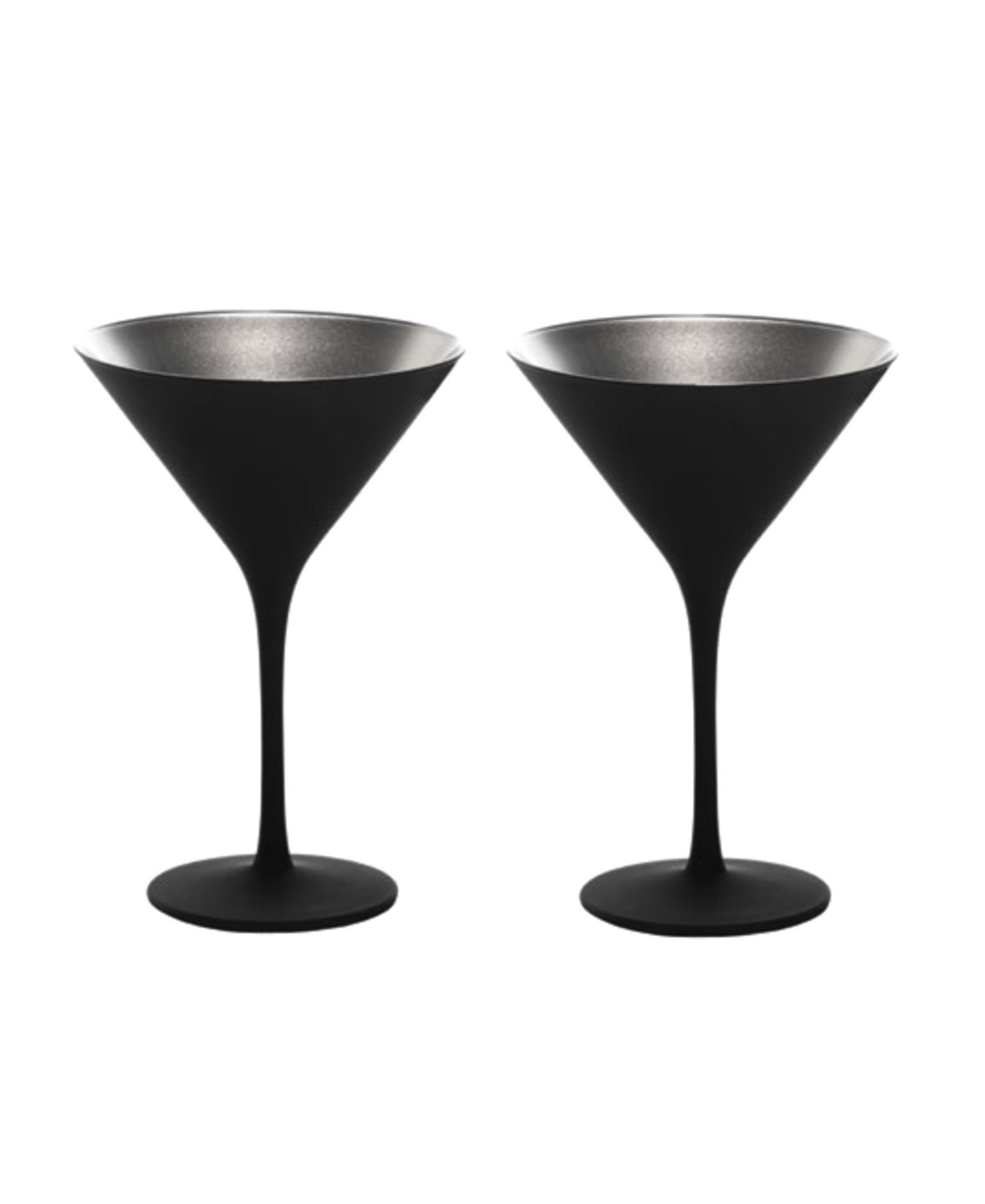 Stolzle Lausitz Olympia Martini Glasses, Set Of 2 In Black With Silver