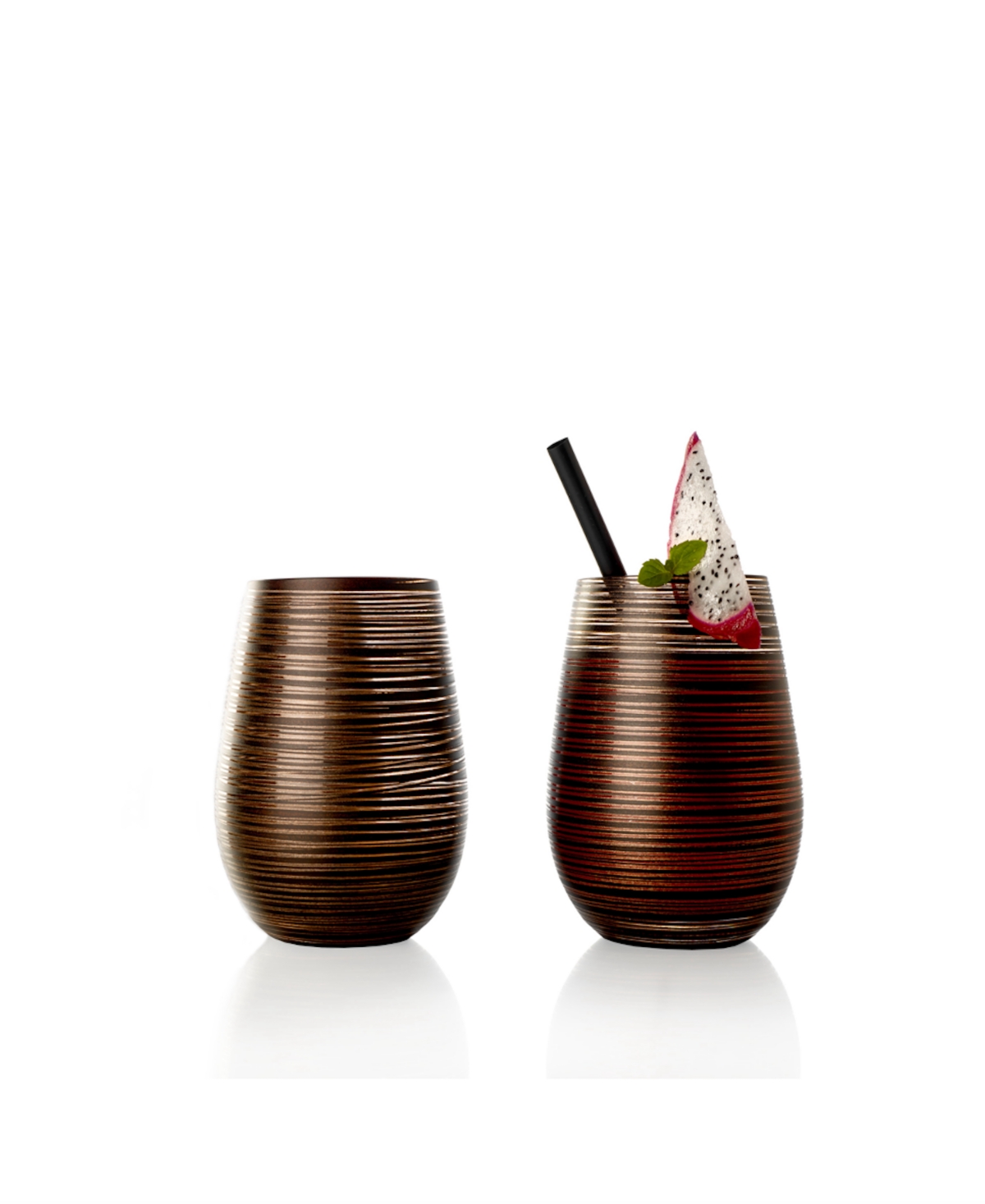 Stolzle Lausitz Olympia Twister Tumblers, Set Of 2 In Black With Bronze