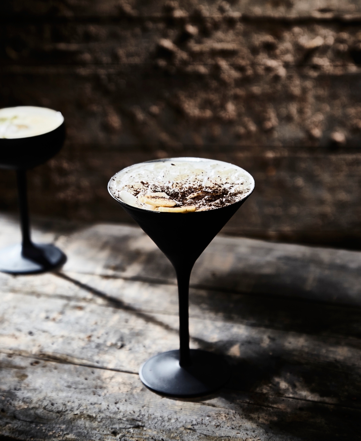 Stolzle Lausitz Olympia Martini Glasses, Set Of 2 In Black With Gold