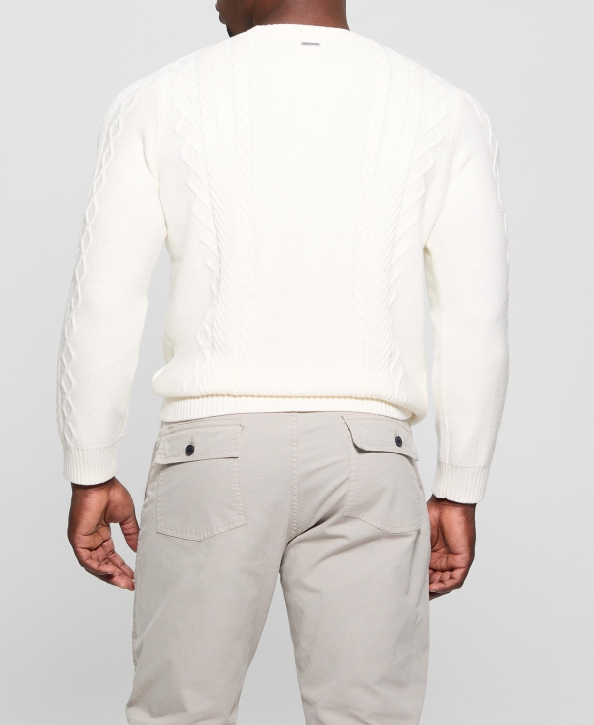 Guess Men's Celtic Cable Noah Sweater In White
