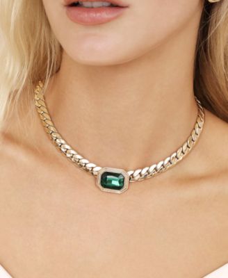 Deco Crystal Statement Cuban Chain Necklace