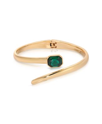 Emerald Deco Wrap Cuff Bracelet