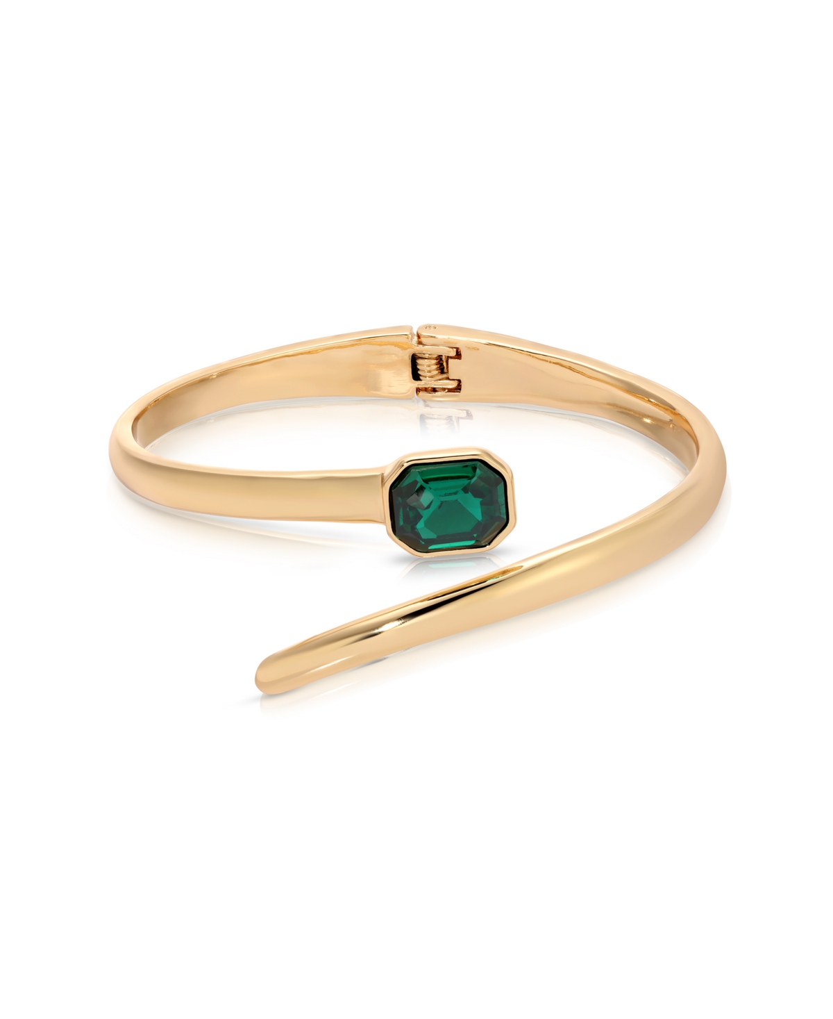 Ettika Emerald Deco Wrap Cuff Bracelet In Green