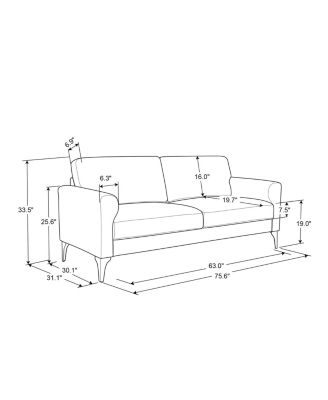75.6" Polyester Modesto Sofa